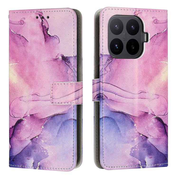 For Xiaomi 17T 5G Painted Marble Pattern Leather Phone Case(Purple)