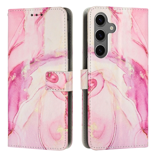 

For Samsung Galaxy S24+ 5G Painted Marble Pattern Leather Phone Case(Rose Gold)