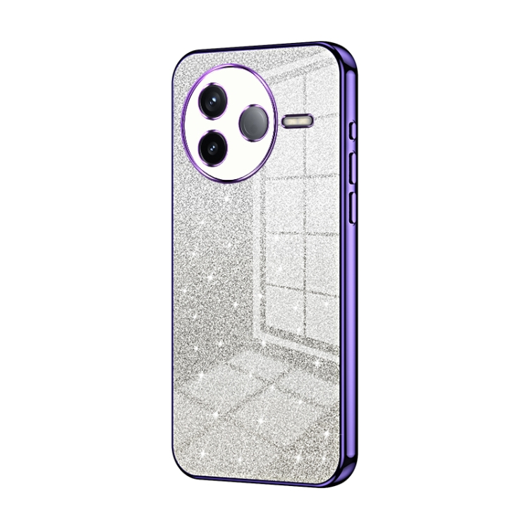 

For Redmi K80 Gradient Glitter Powder Electroplated Phone Case(Purple)