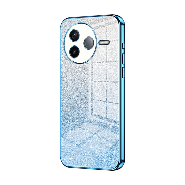 

For Redmi K80 Gradient Glitter Powder Electroplated Phone Case(Blue)
