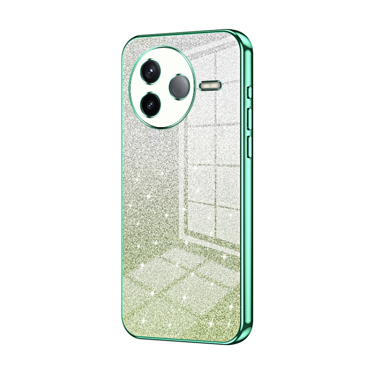 

For Redmi K80 Gradient Glitter Powder Electroplated Phone Case(Green)
