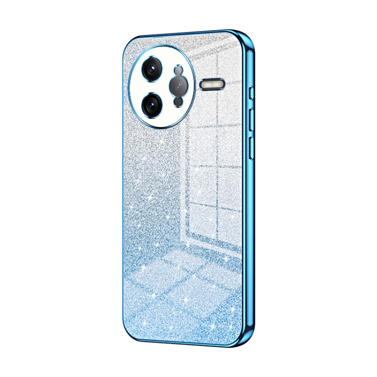 

For Redmi K80 Pro Gradient Glitter Powder Electroplated Phone Case(Blue)