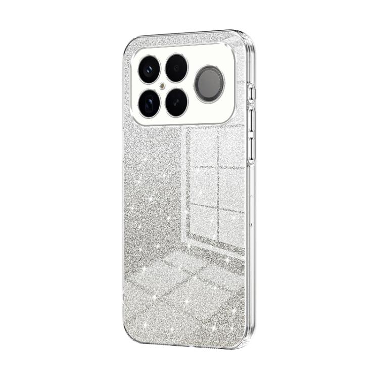 

For Redmi K90 Pro Max / Poco F8 Ultra Gradient Glitter Powder Electroplated Phone Case(Transparent)