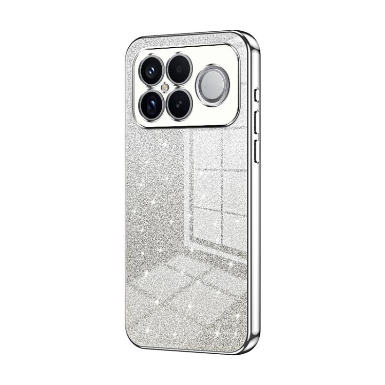 

For Redmi K90 Pro Max / Poco F8 Ultra Gradient Glitter Powder Electroplated Phone Case(Silver)