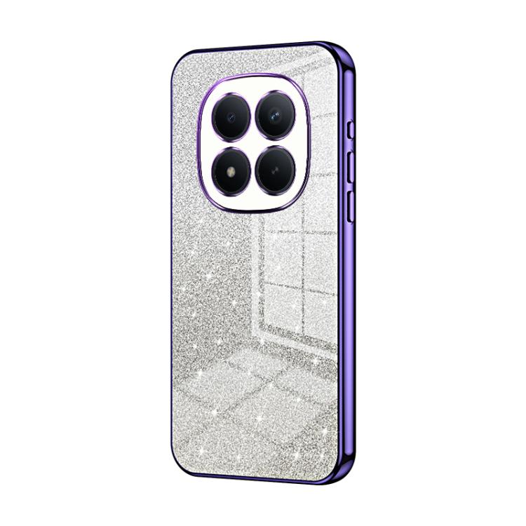 

For Redmi Note 15 Pro 4G Global 163.2mm Gradient Glitter Powder Electroplated Phone Case(Purple)