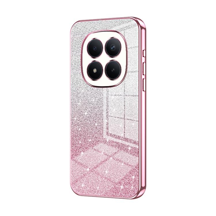 

For Redmi Note 15 Pro 4G Global 163.2mm Gradient Glitter Powder Electroplated Phone Case(Pink)