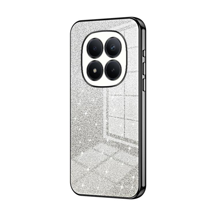 

For Redmi Note 15 Pro 4G Global 163.2mm Gradient Glitter Powder Electroplated Phone Case(Black)