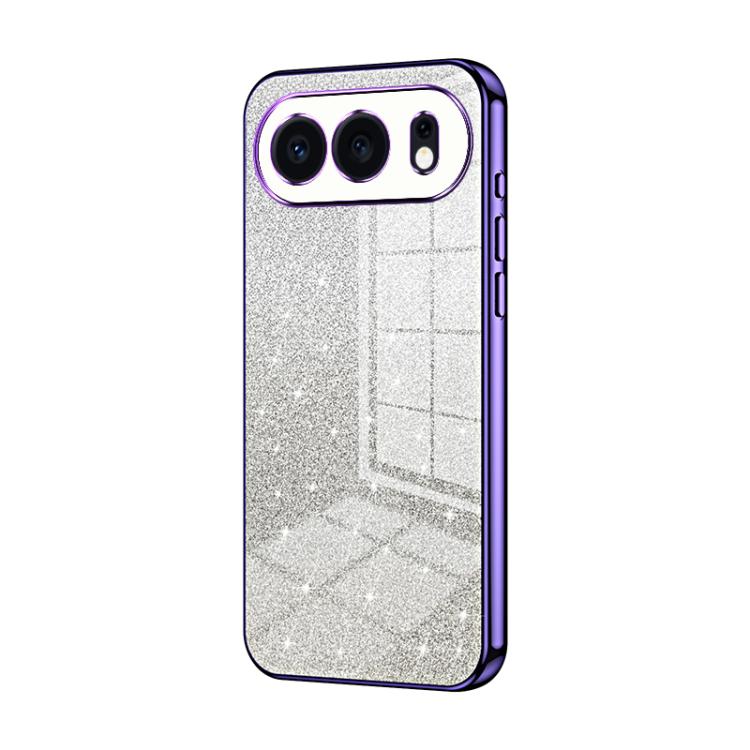 For Honor 500 / 500 Pro Global Gradient Glitter Powder Electroplated Phone Case(Purple)