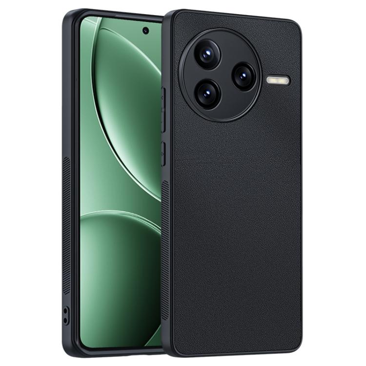 

For Redmi K80 / Poco F7 Pro Ultra-thin Plain Skin Leather Phone Case(Black)