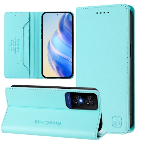 

For TCL 50 5G / XE Nxtpaper 5G / XE 5G RC01 Dual-Folded Magnetic Suction RFID Leather Phone Case(Mint Green)