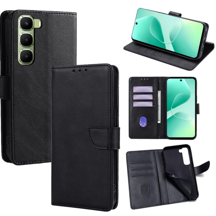 

For Infinix Hot 60 5G Calf Texture Buckle Flip Leather Phone Case(Black)