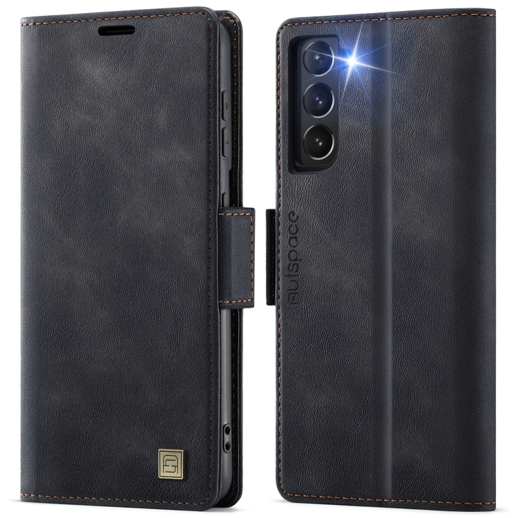 

For Samsung Galaxy S21 5G AutSpace A11 Side Buckle MagSafe Magnetic RFID Phone Leather Case(Black)