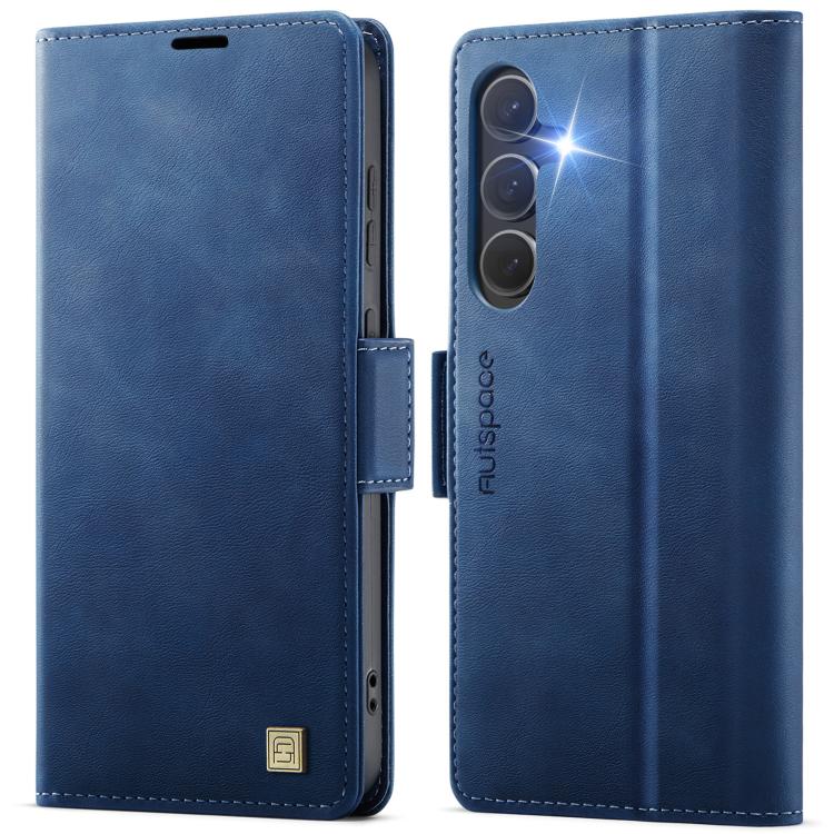 

For Samsung Galaxy S25 FE 5G AutSpace A11 Side Buckle MagSafe Magnetic RFID Phone Leather Case(Blue)