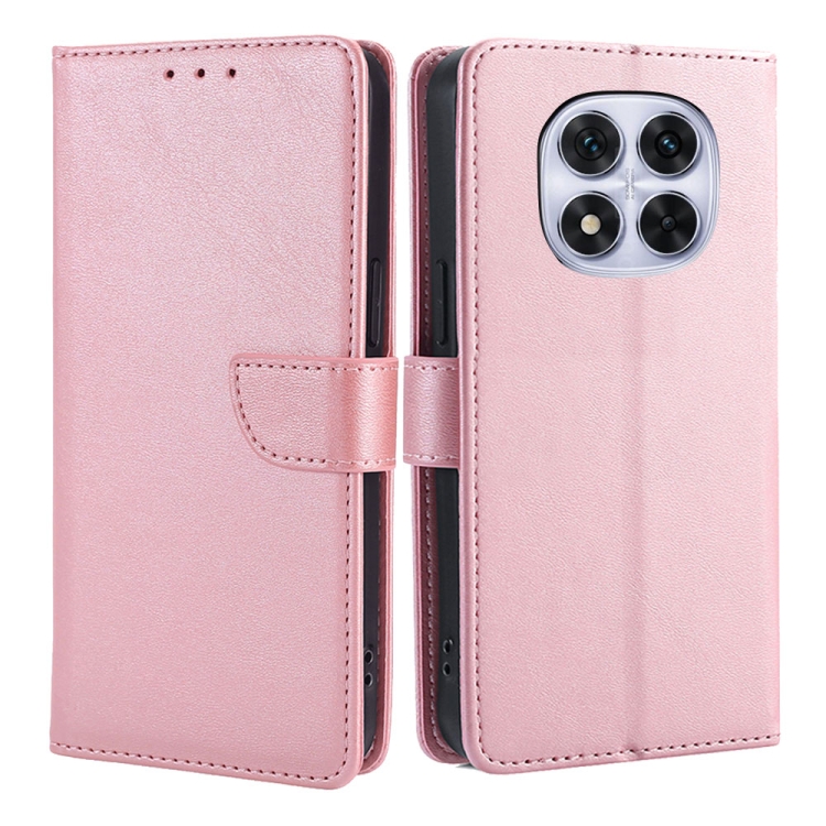 

For Redmi Note 14 Pro 5G Calf Texture Buckle Flip Leather Phone Case(Rose Gold)