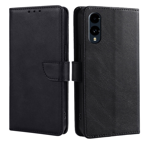 

For Fujitsu Arrows We2 Calf Texture Buckle Flip Leather Phone Case(Black)