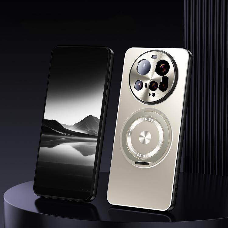 

For Xiaomi 15 Ultra Rotating Holder Frosted Metal Phone Case(Titanium)