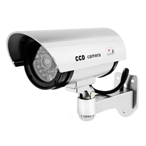 

Waterproof Simulation Surveillance Camera with LED Flash Light(Silver)