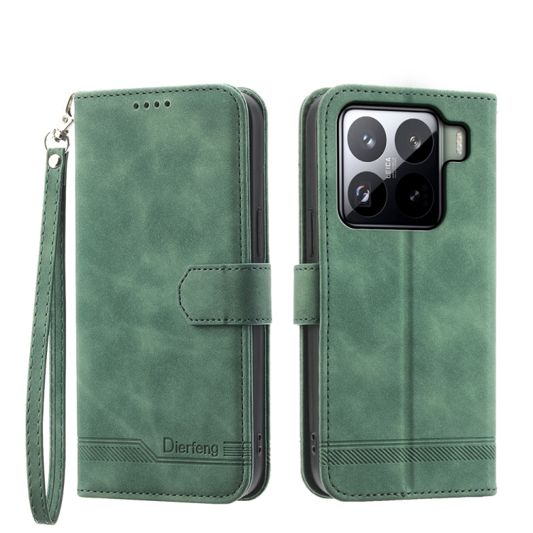 

For Xiaomi 15 Dierfeng Dream Line TPU Hybrid PU Leather Phone Case(Green)