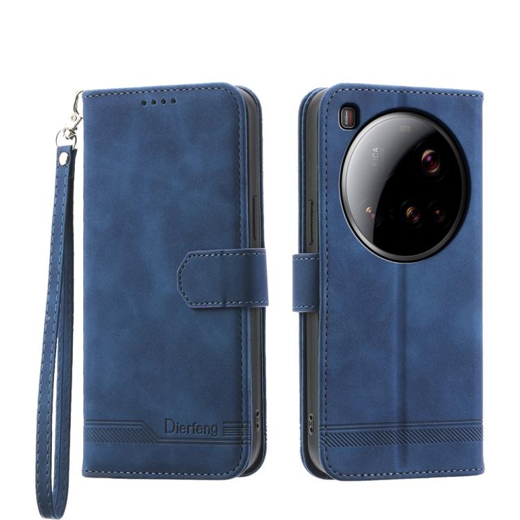 

For Xiaomi 15 Ultra Dierfeng Dream Line TPU Hybrid PU Leather Phone Case(Blue)