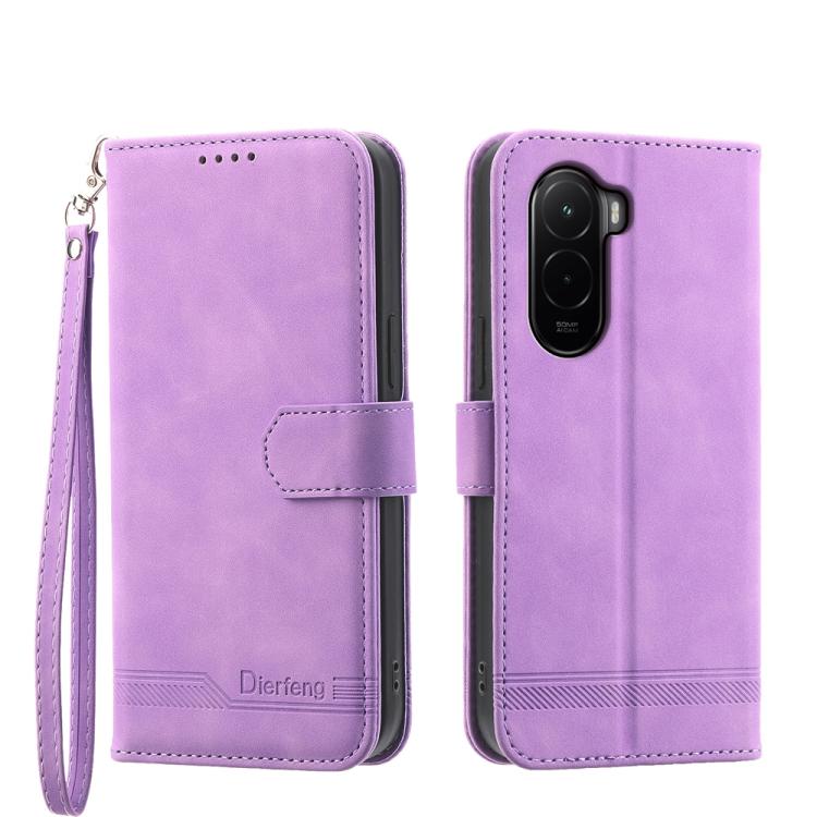 

For Xiaomi Poco M7 4G 169mm Dierfeng Dream Line TPU Hybrid PU Leather Phone Case(Purple)