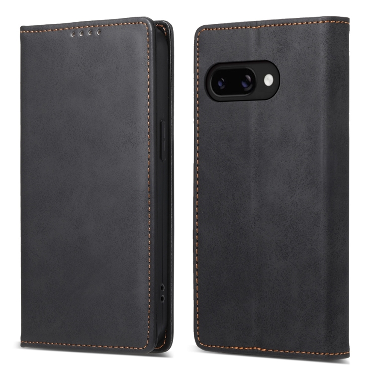 

For Google Pixel 9a Business Solid Color Magnetic RFID Leather Phone Case(Black)