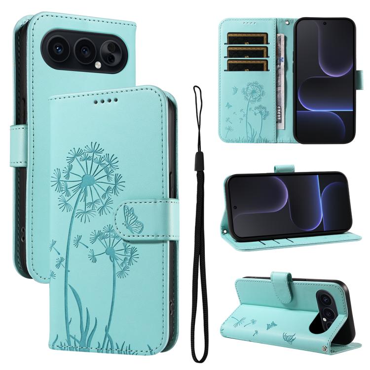 

For Honor 500 Pro Global 155.8mm Dandelion Embossed Pattern Flip Leather Phone Case(Green)