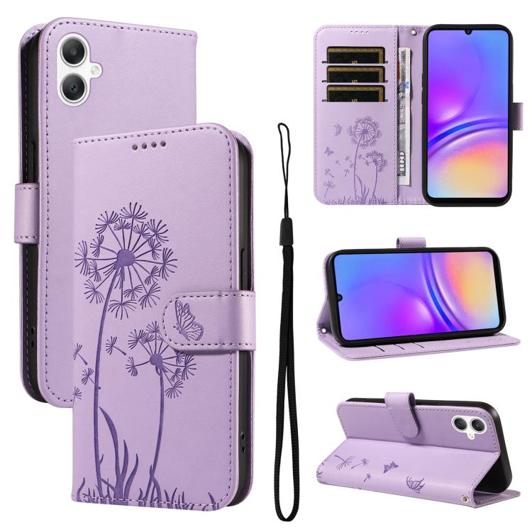 

For Samsung Galaxy A07 5G Dandelion Embossed Pattern Flip Leather Phone Case(Purple)