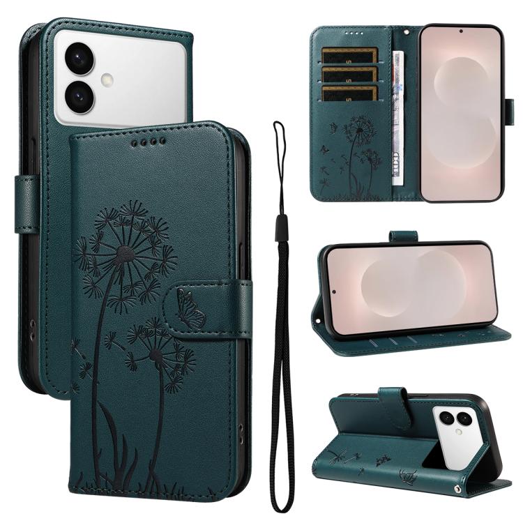 For Samsung Galaxy S26 Edge 5G Dandelion Embossed Pattern Flip Leather Phone Case(Blue)
