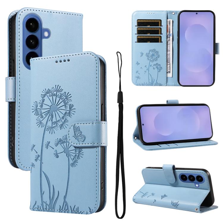 

For Samsung Galaxy S26 Pro 5G Dandelion Embossed Pattern Flip Leather Phone Case(Sky Blue)