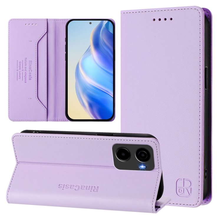 For Cricket Magic 2 / AT&T Propel 2 5G RC01 Dual-Folded Magnetic Suction RFID Leather Phone For Cricket Magic 2 / AT&T Propel 2 5G RC01 Dual-Folded Magnetic Suction RFID Leather Phone