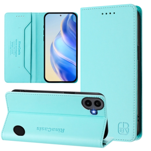 

For Nothing CMF Phone 1 RC01 Dual-Folded Magnetic Suction RFID Leather Phone Case(Mint Green)