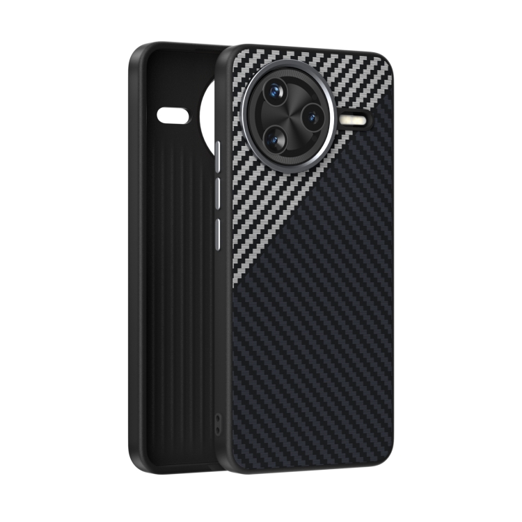 

For Redmi K80 ABEEL C Carbon Fiber Series 6D Micro Relief MagSafe Phone Case(Black Grey)