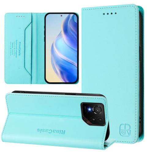 

For ASUS ROG Phone 9 / 9 Pro RC01 Dual-Folded Magnetic Suction RFID Leather Phone Case(Mint Green)