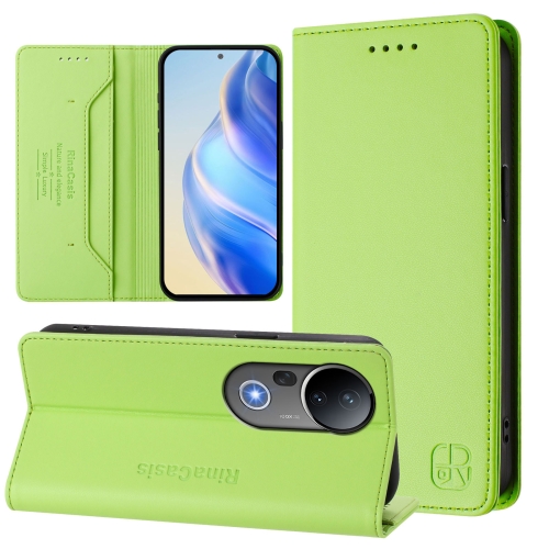 

For vivo S20 Pro 5G RC01 Dual-Folded Magnetic Suction RFID Leather Phone Case(Grass Green)