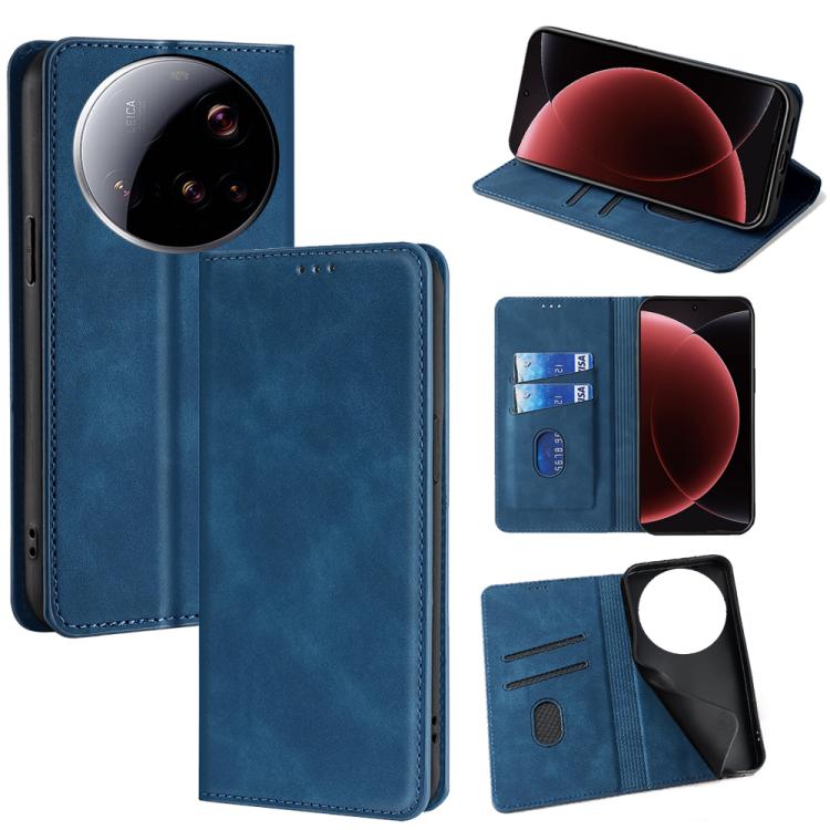 

For Xiaomi 15 Ultra Skin Feel Magnetic Leather Phone Case(Blue)