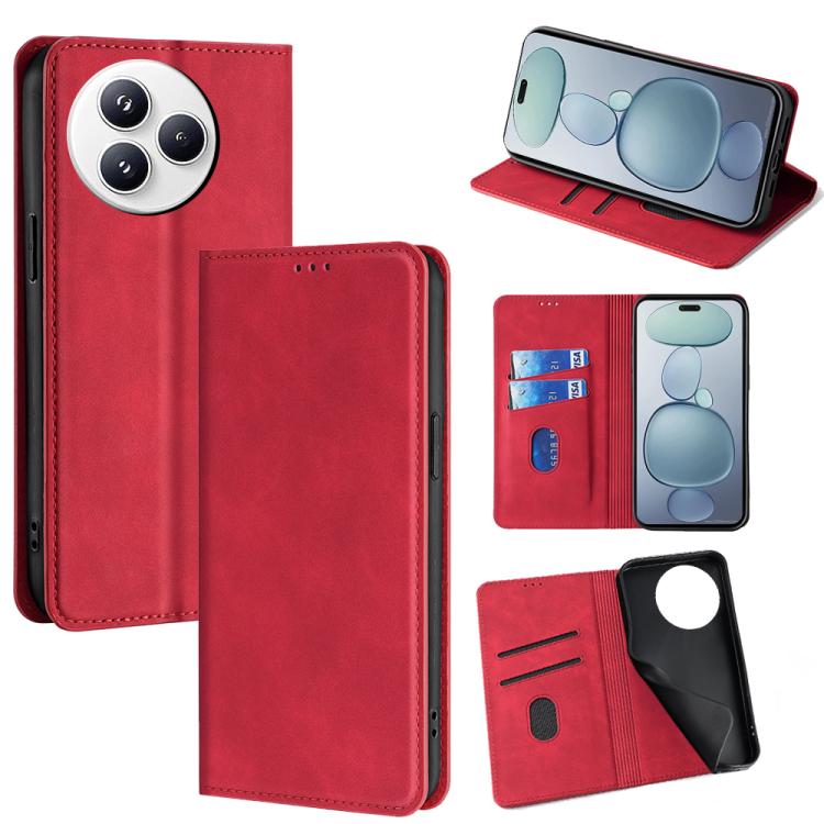 

For Xiaomi Civi 5 Pro 5G Skin Feel Magnetic Leather Phone Case(Red)