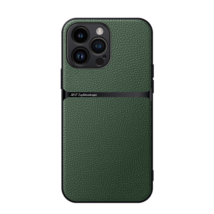 

For iPhone 16 Pro Max Litchi Leather Magnetic Full Coverage Shockproof Phone Case(Green)