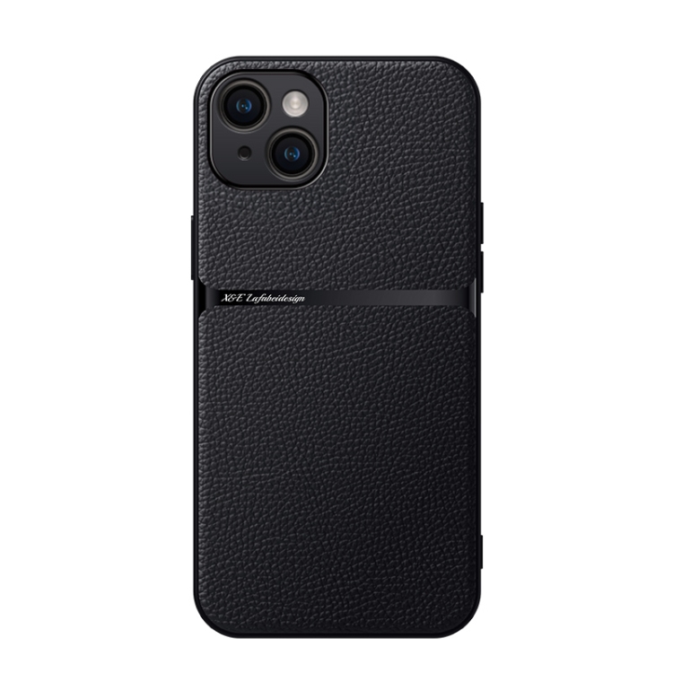 

For iPhone 14 Plus Litchi Leather Magnetic Full Coverage Shockproof Phone Case(Black)