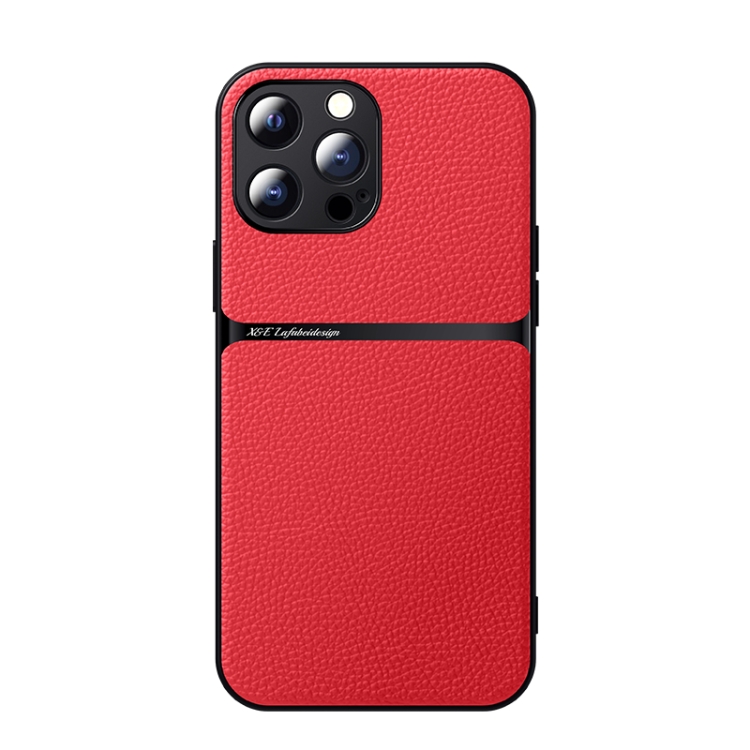

For iPhone 13 Pro Max Litchi Leather Magnetic Full Coverage Shockproof Phone Case(Red)