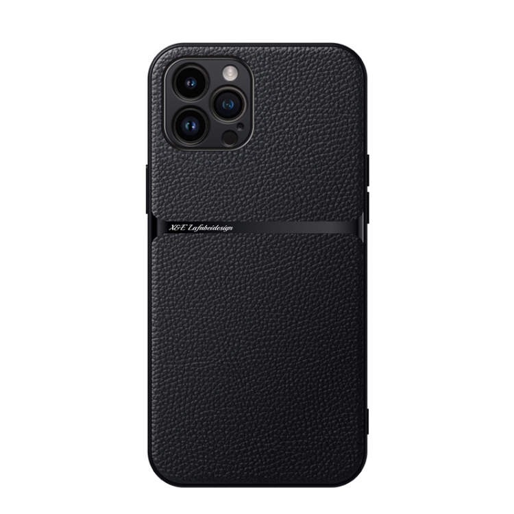 

For iPhone 12 Pro Litchi Leather Magnetic Full Coverage Shockproof Phone Case(Black)