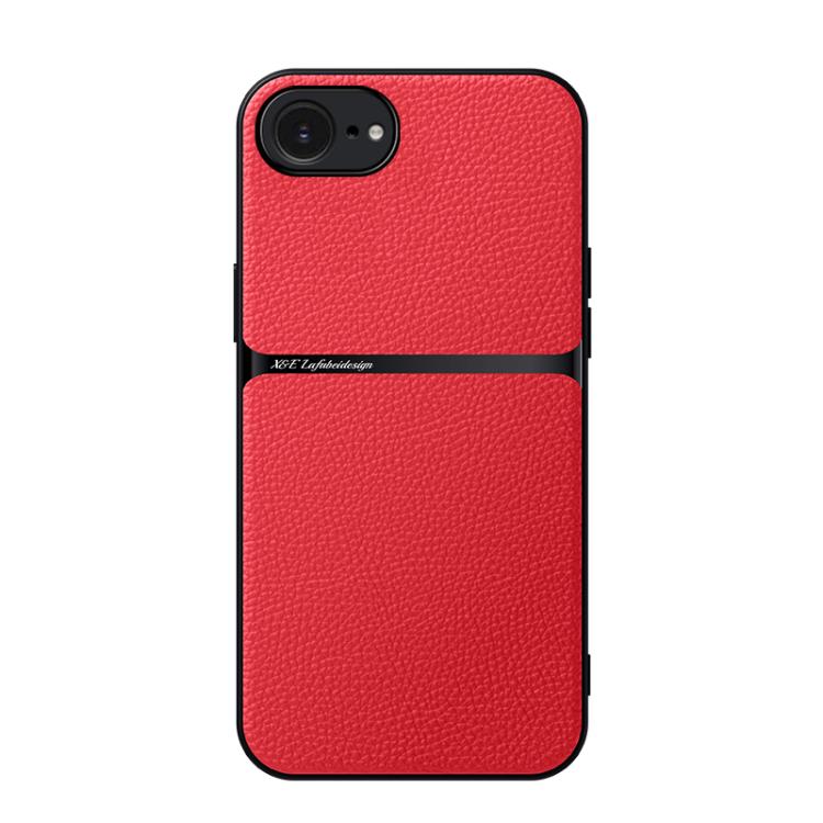 

For iPhone 16e Litchi Leather Magnetic Full Coverage Shockproof Phone Case(Red)