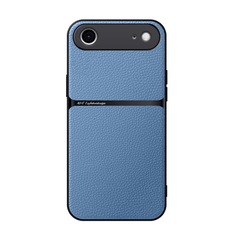 

For iPhone Air Litchi Leather Magnetic Full Coverage Shockproof Phone Case(Blue)