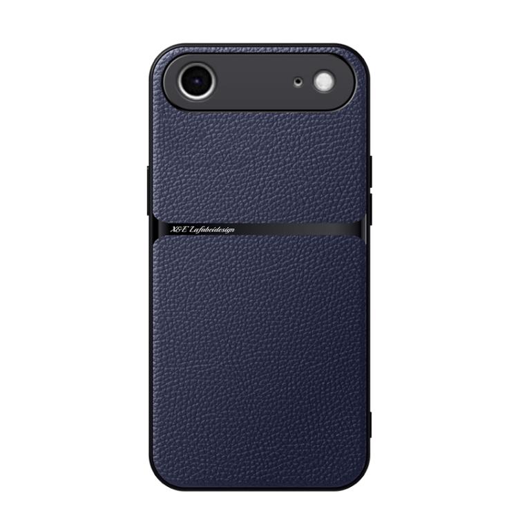 

For iPhone Air Litchi Leather Magnetic Full Coverage Shockproof Phone Case(Navy Blue)