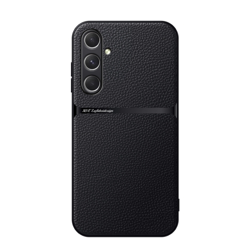 

For Samsung Galaxy M35 5G Litchi Leather Magnetic Full Coverage Shockproof Phone Case(Black)