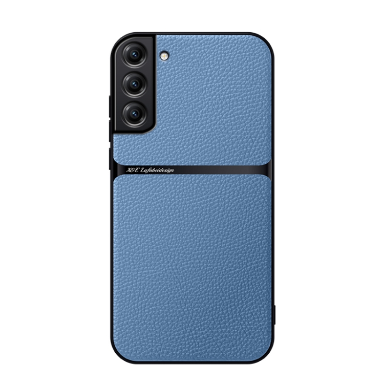 

For Samsung Galaxy S21+ 5G Litchi Leather Magnetic Full Coverage Shockproof Phone Case(Blue)