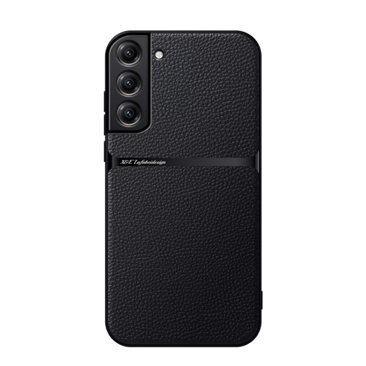 

For Samsung Galaxy S22+ 5G Litchi Leather Magnetic Full Coverage Shockproof Phone Case(Black)