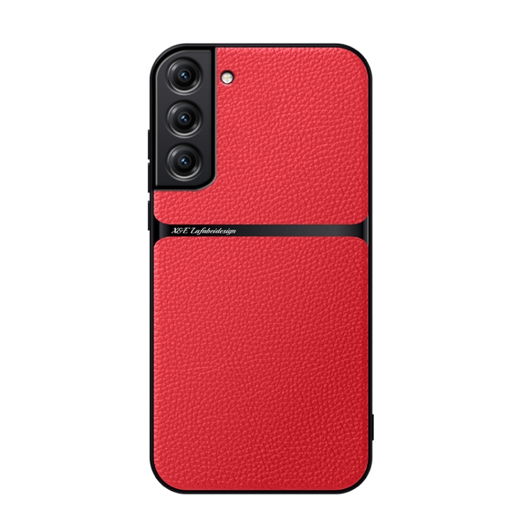 

For Samsung Galaxy S22+ 5G Litchi Leather Magnetic Full Coverage Shockproof Phone Case(Red)