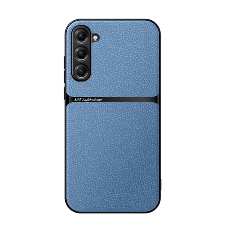 

For Samsung Galaxy S23 FE 5G Litchi Leather Magnetic Full Coverage Shockproof Phone Case(Blue)