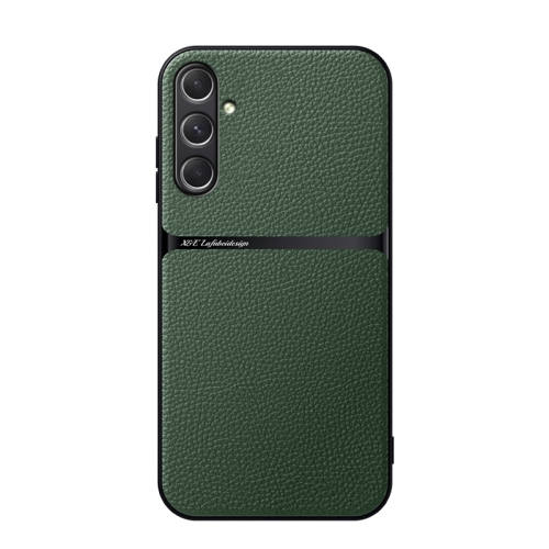 

For Samsung Galaxy S24 FE 5G Litchi Leather Magnetic Full Coverage Shockproof Phone Case(Green)