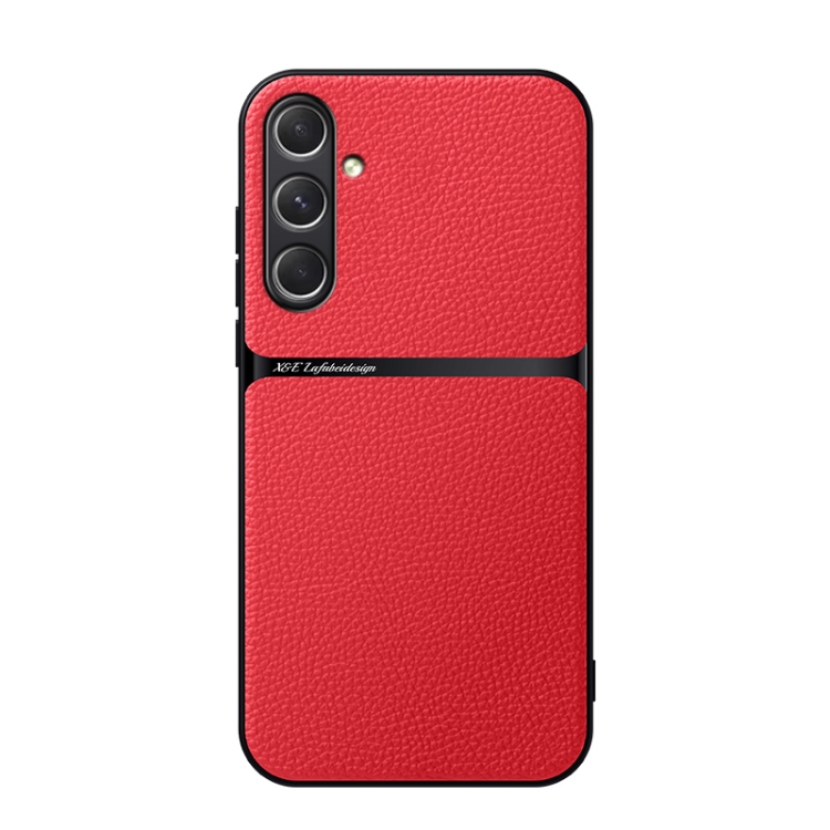 

For Samsung Galaxy S24+ 5G Litchi Leather Magnetic Full Coverage Shockproof Phone Case(Red)